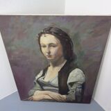 Fred Neumann After Jean Baptiste Camille Corot, The Woman with the Pearl, 1980s, Oil on Canvas