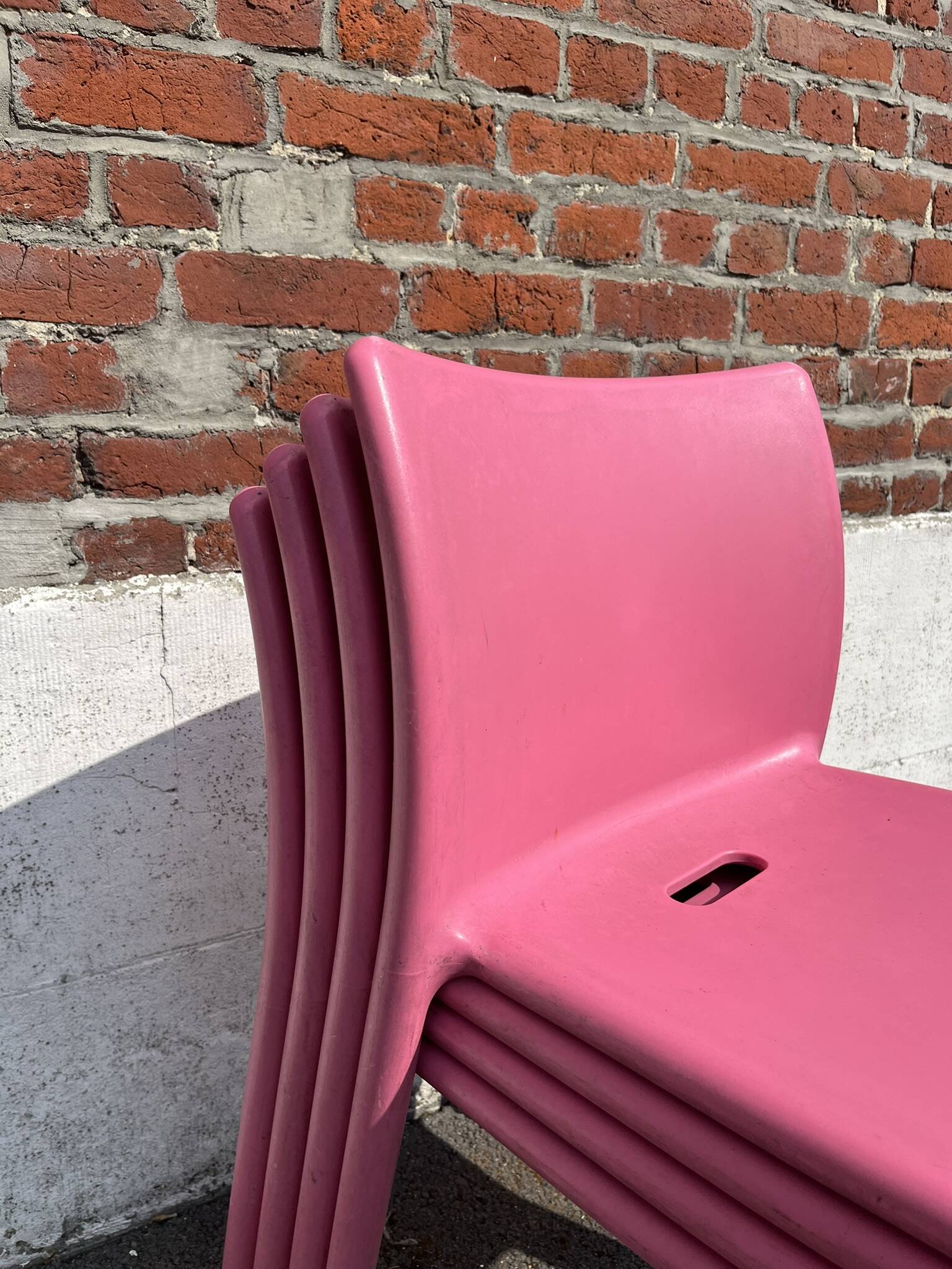 Set of 4 pink design AIR CHAIRS by Jason Morrison.