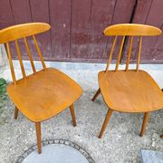 🪑✨ Set of 4 vintage HILLER chairs – Rare model with boomerang backrest -