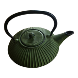 Green cast iron teapot