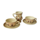 2 cups of chocolate lunch and faience henriot quimper milk jar