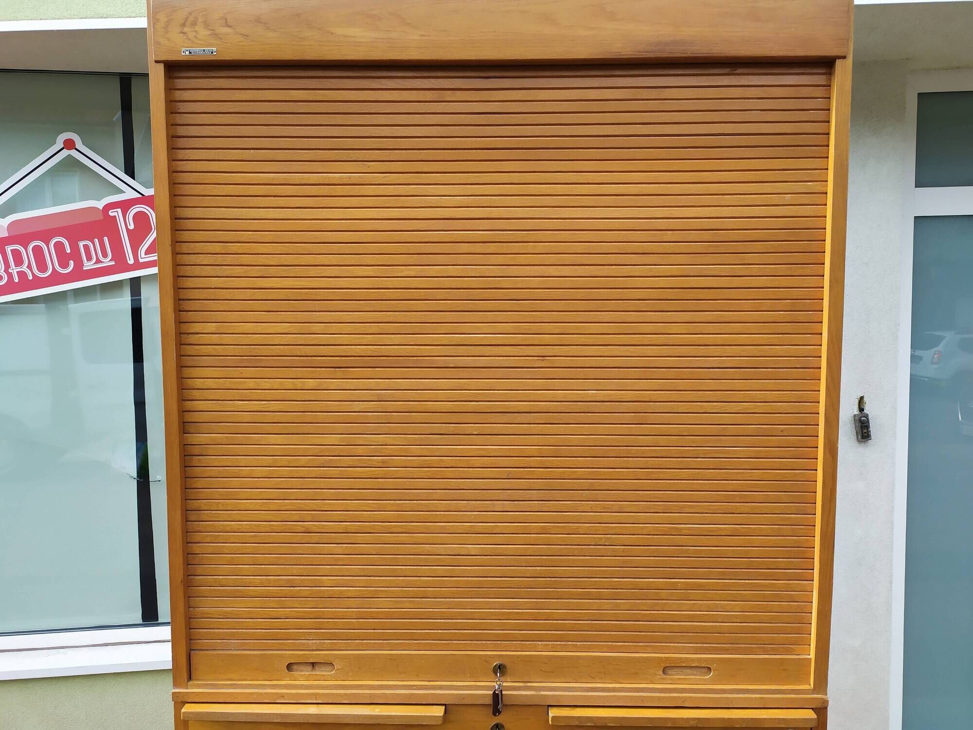 Large Wardrobe Secretary Curtains Wood Storage Vintage Year 50 60