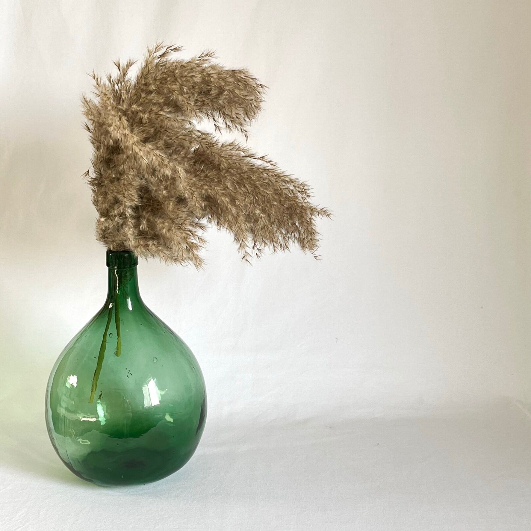 Bonbonne Dame Jeanne 5L verre vert vintage