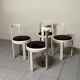 Lacquered wooden chairs with fabric, 1970s, set of 4
