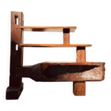 Vintage Brazilian folk art handmade wall cabinet in Cumaru wood, 1960s