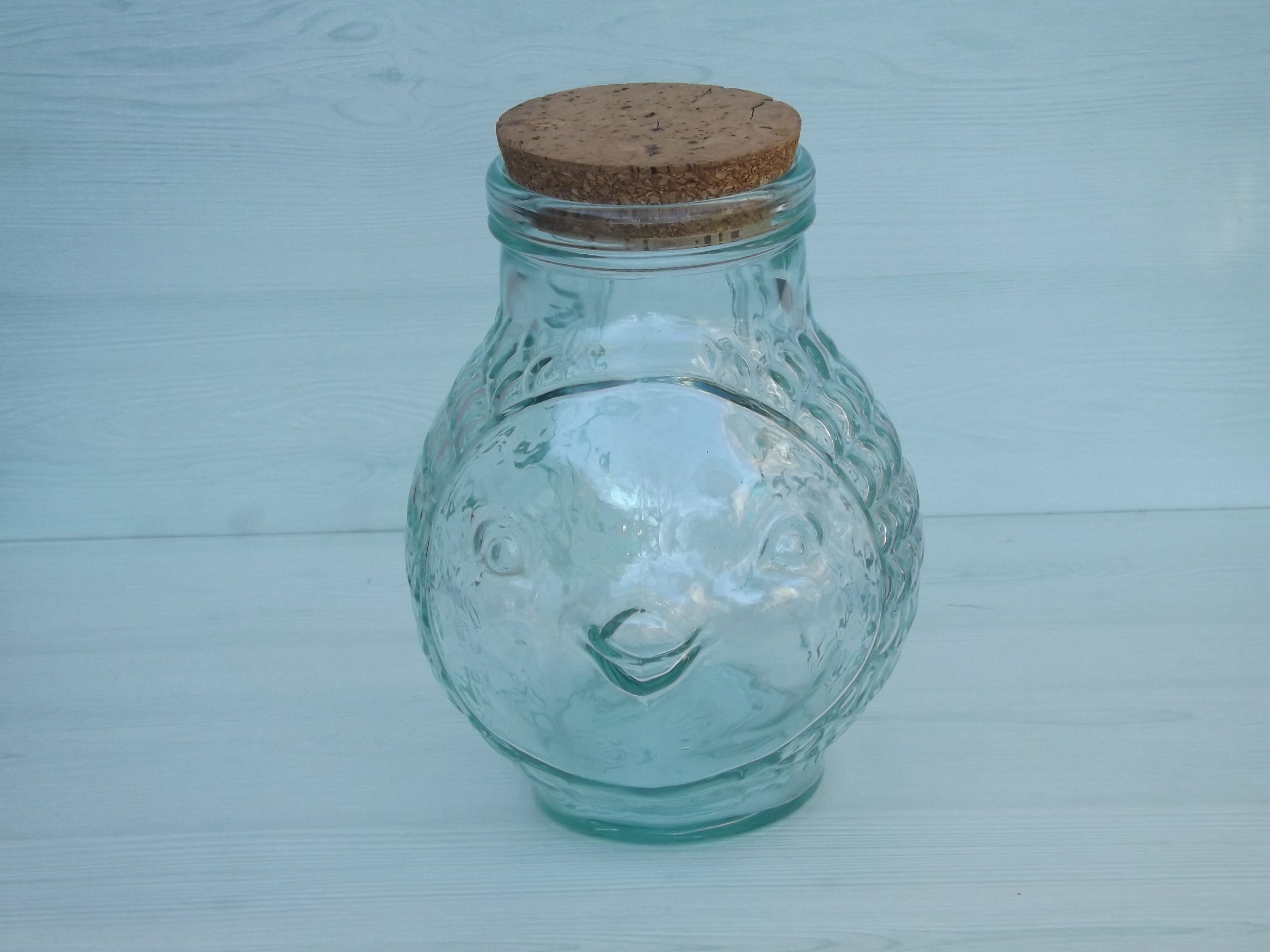 Vintage fish jar with cork from the brand SVE made in Italy