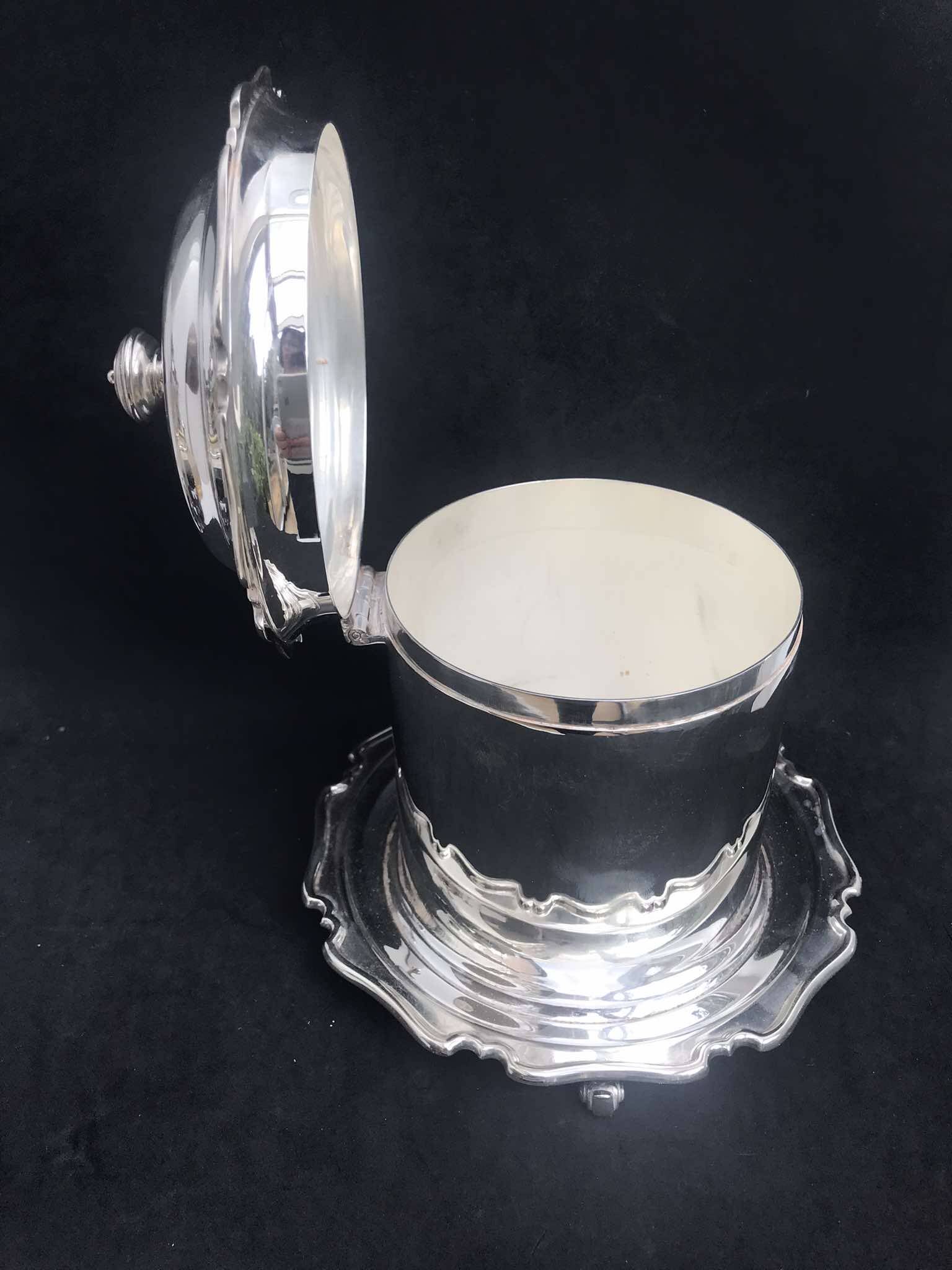 Victorian silver-plated biscuit tin