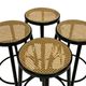 Set of four vintage bar stool - webbing and wood, 1980s Italian design