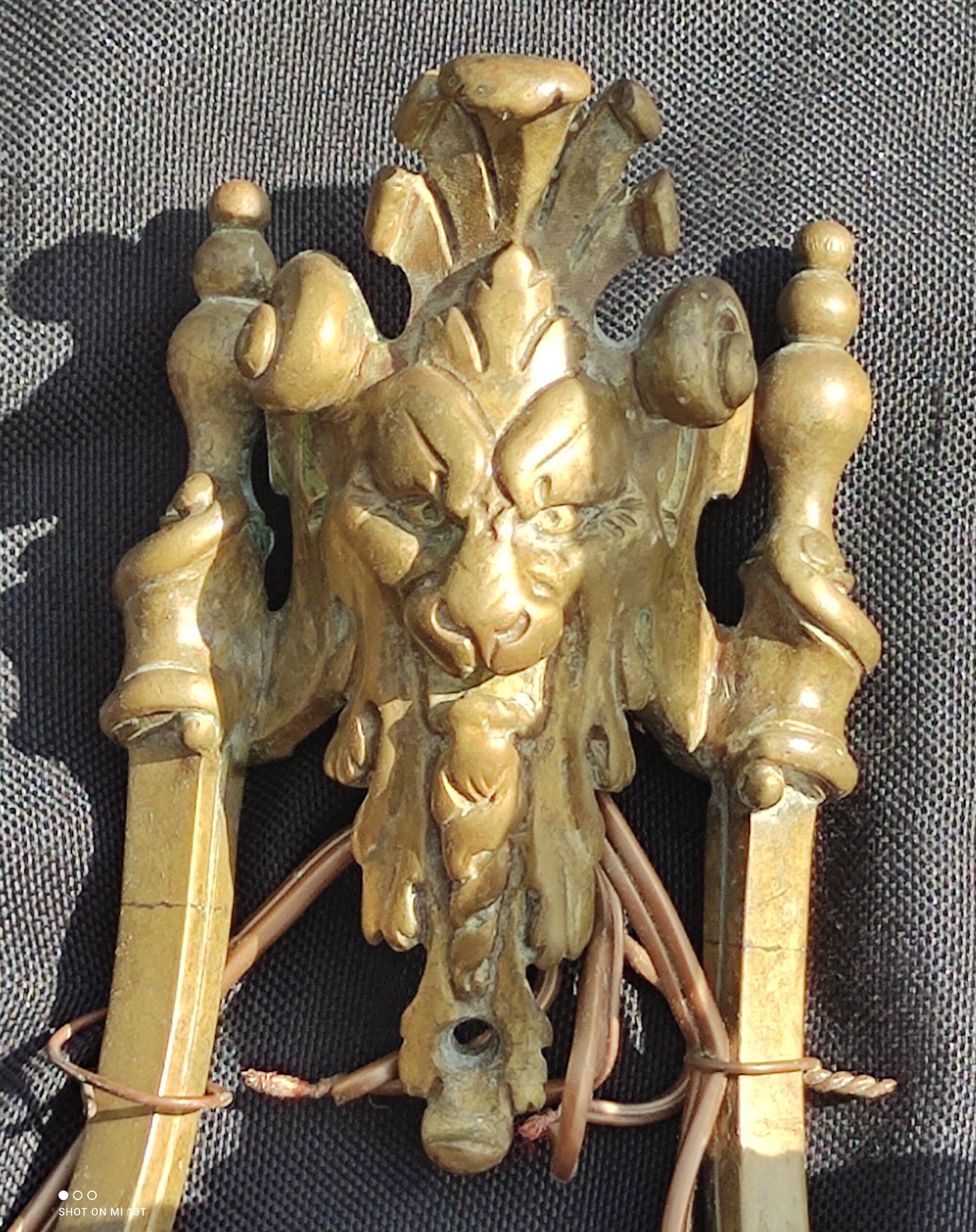 Series d e 3 applied in bronze/lion's head