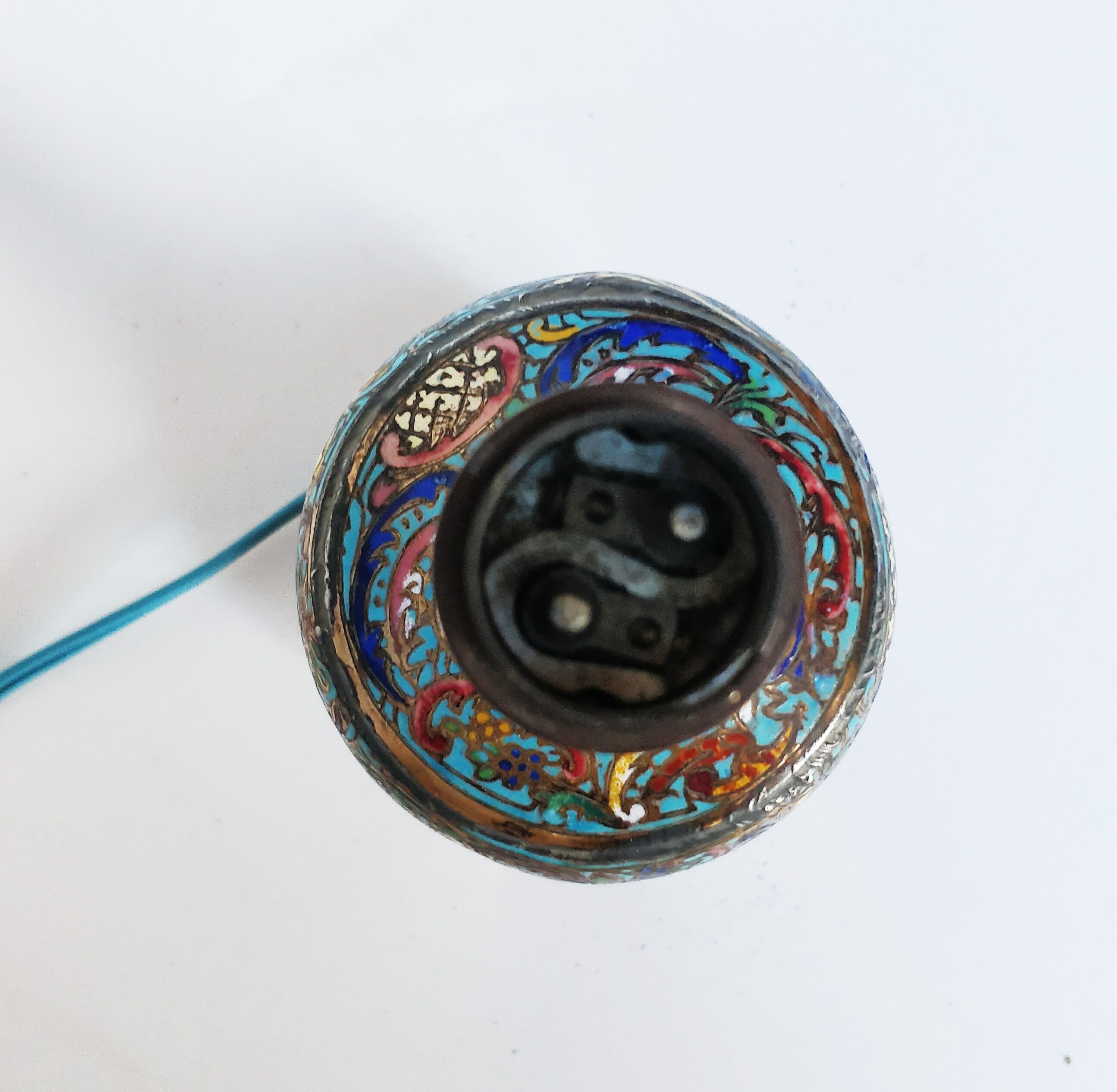 Cloisonné enamel lamp foot