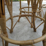 4 vintage rattan stools