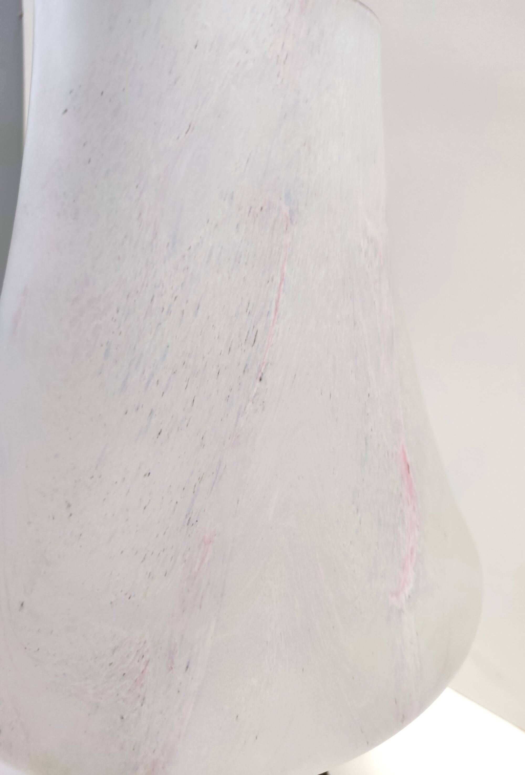 White Murano Glass Table Lamp with a Pink Marble Effect, Italy
