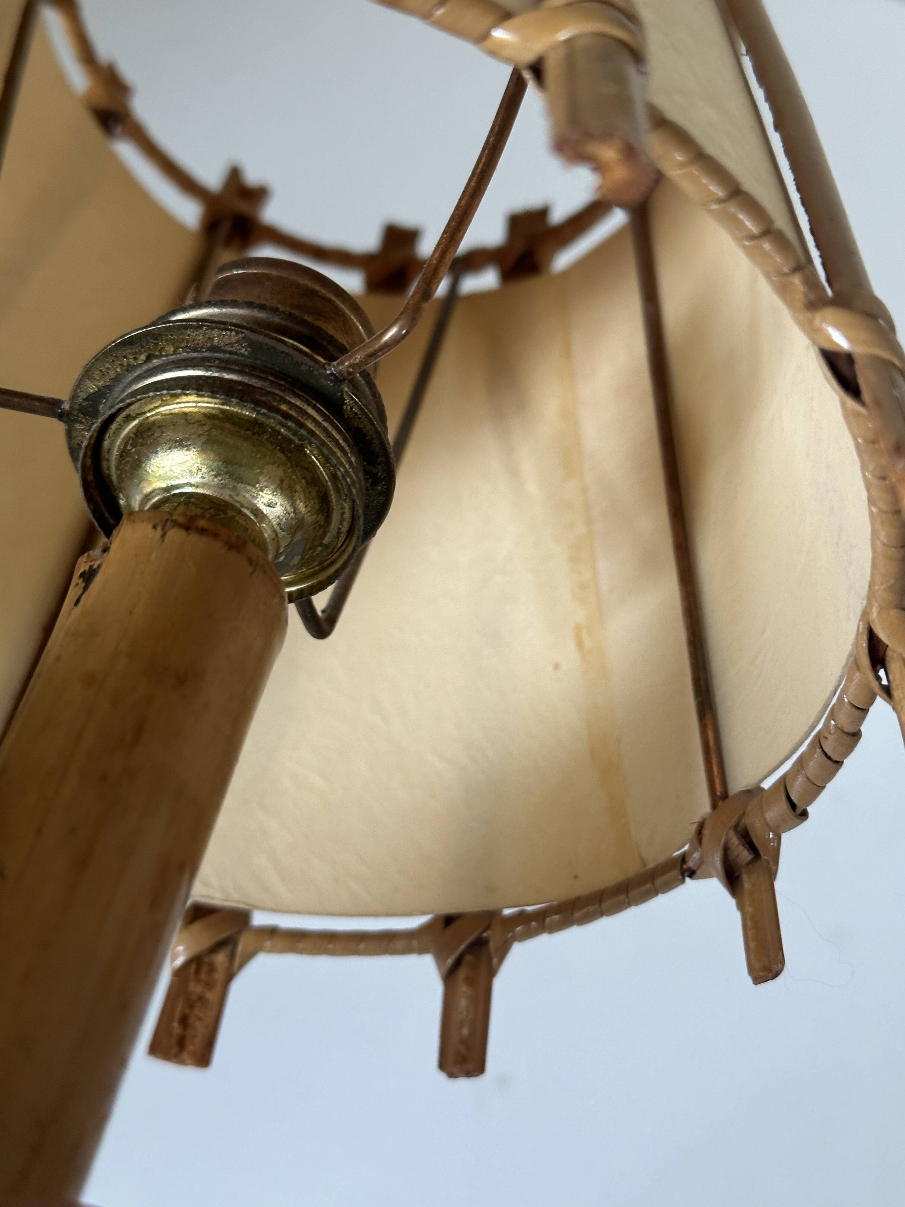 Vintage rattan lamp from the 60s