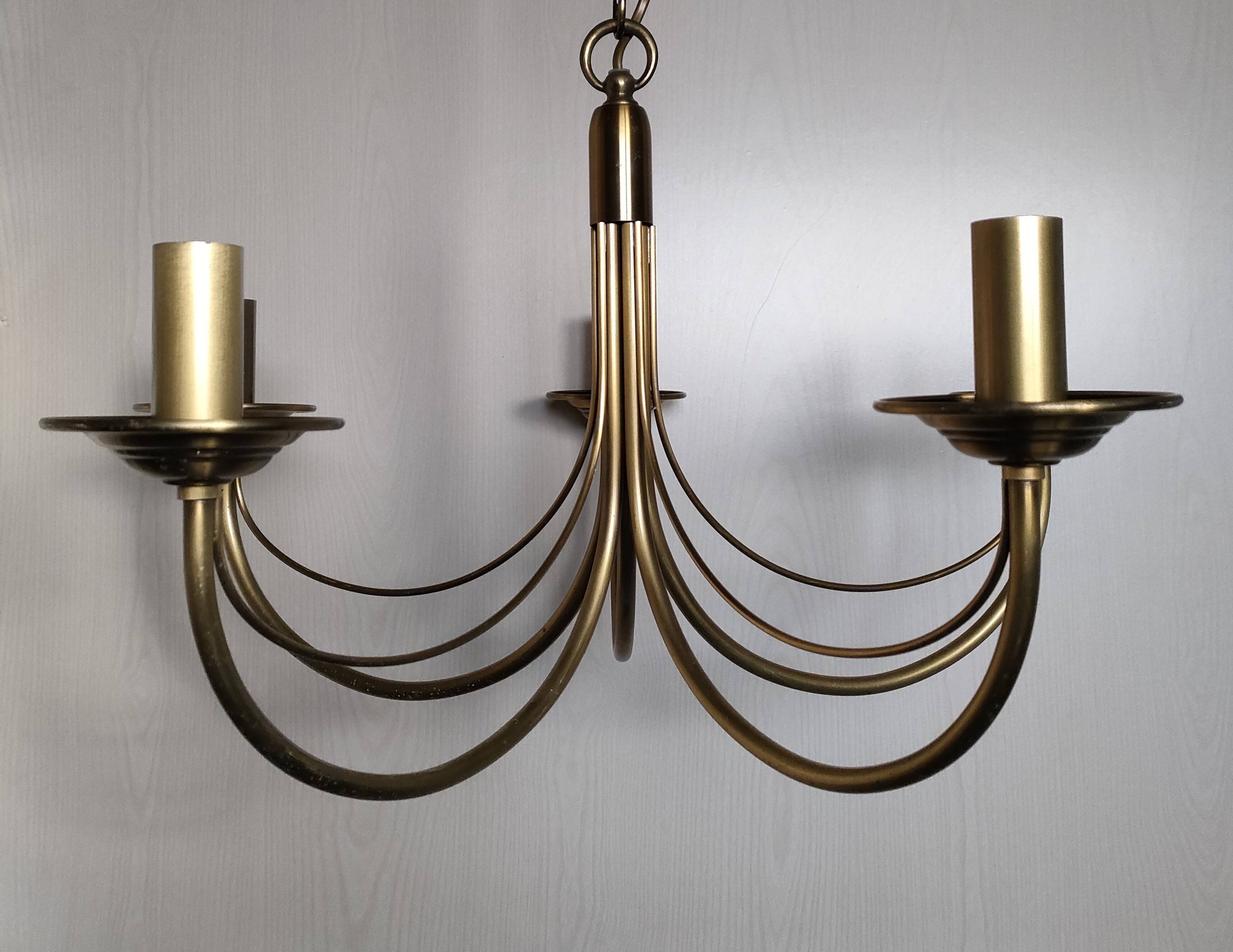 CVL (Val de Loire Creations) ~ Chandelier ~ Chatelet Collection - 5 lights ~ Burnished brass - 21st century
