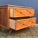 Commode vintage chêne et rotin