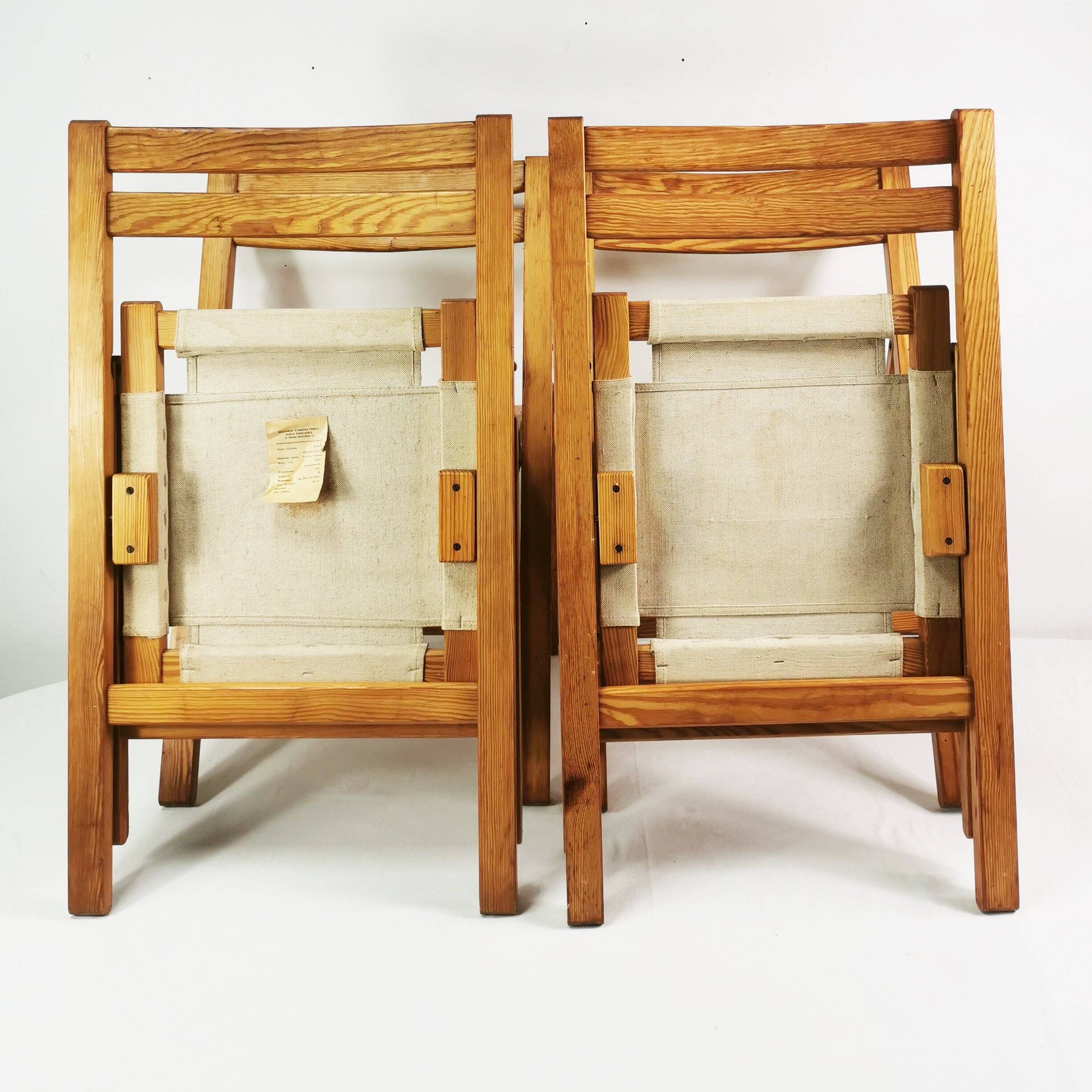 Set of folding chairs Bialskie Fabryki Mebli Biała Podlaska 1970s