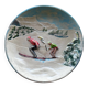 Decorative ceramic plate from Vallauris – Relief ski scene