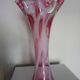 Large flared corolla vase 50cm - speckled pink & white 70's design