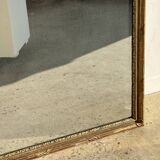 Large gilded mirror 19th century rounded corners mercury glass Louis XVI style