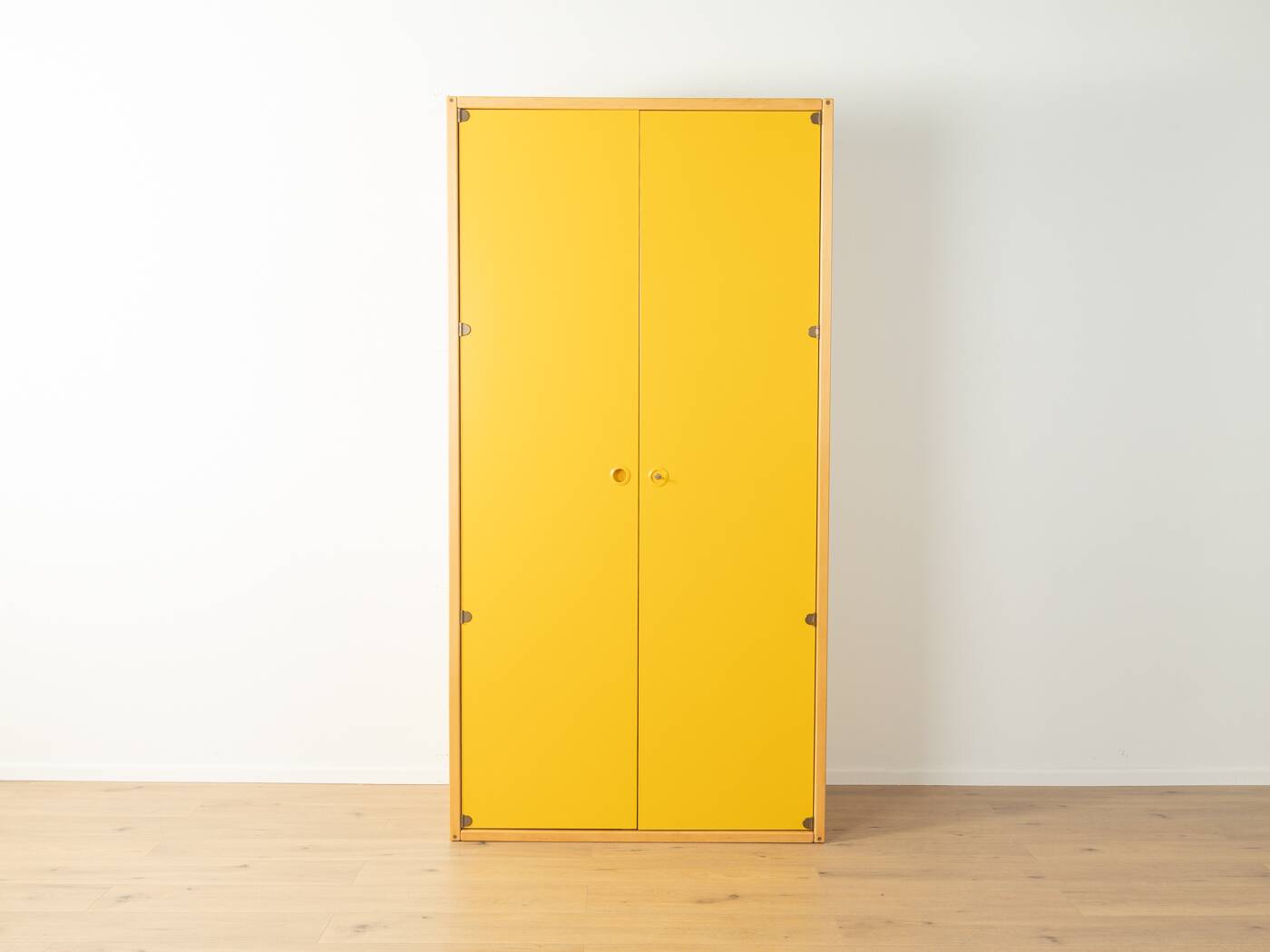 Wardrobe from the Profilsystem collection by Flötotto, 1970s, yellow HPL, beech frame