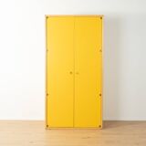Wardrobe from the Profilsystem collection by Flötotto, 1970s, yellow HPL, beech frame