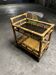 Vintage 1950s bamboo trolley or serving cart.