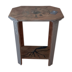 Console pendule bois