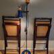 Chaises pliantes en bois et cannage