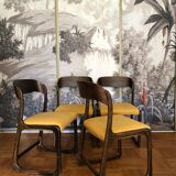 Suite of four Baumann sled chairs