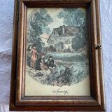 Small walnut key cabinet