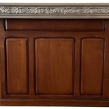 Solid oak bar, tin counter, authentic craftsmanship in perfect condition