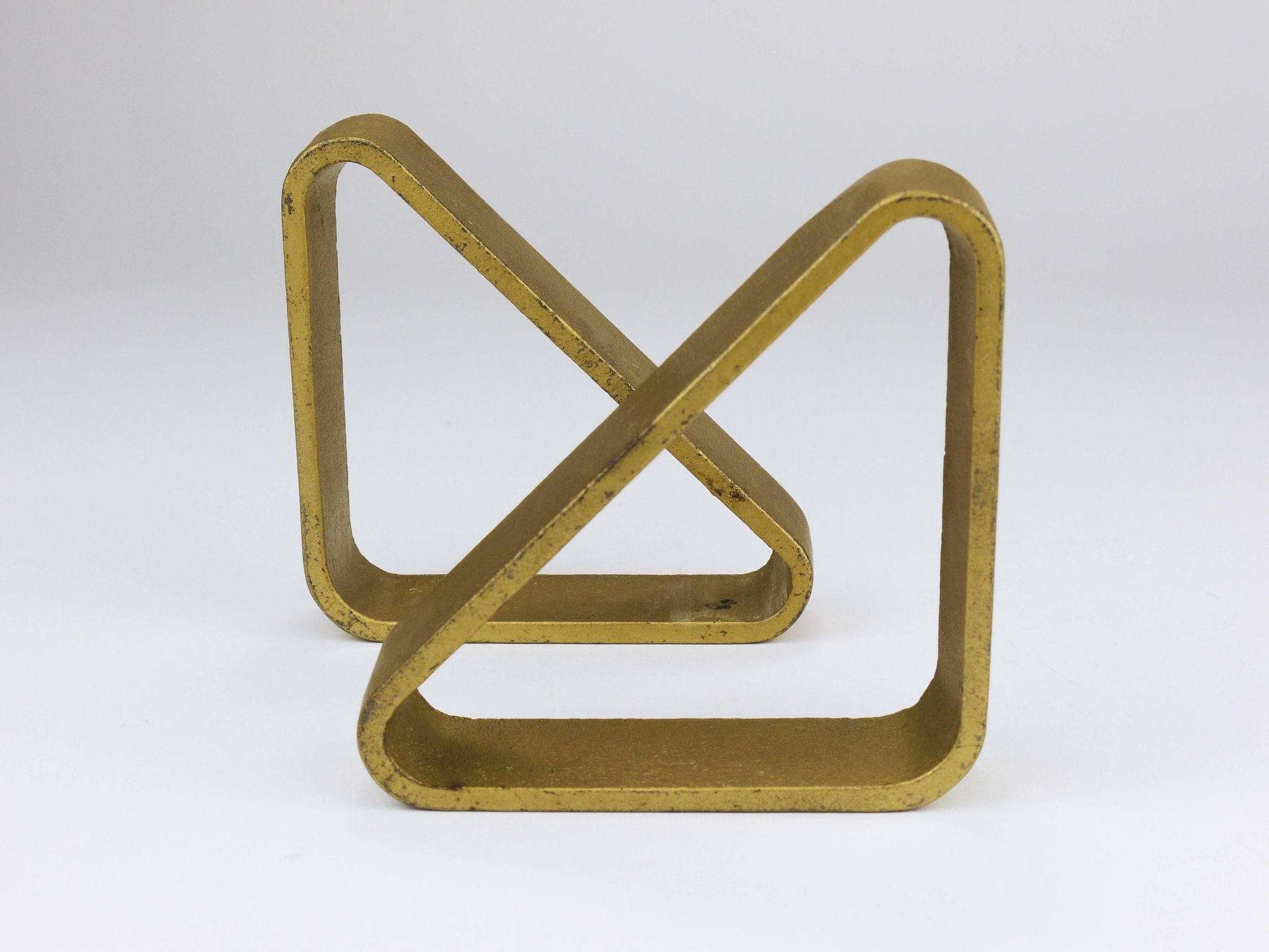 Carl Aubock III Pair of Triangular Bookends in Gilded Iron 5443, Vienna/Austria, 1970s