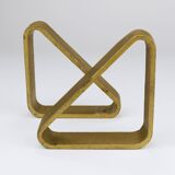 Carl Aubock III Paire de Serre-livres Triangulaires en Fer Doré 5443, Vienne/Autriche, Années 1970