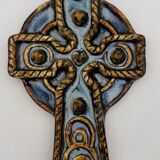 Ceramic glazed wall Celtic cross