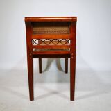 Empire wickerwork bench Antique style wickerwork walnut bench