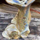 Vase pique flower in faience-fish-60s