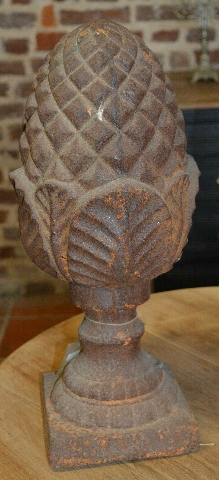 Cast iron pine cones pilaster tops