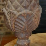 Cast iron pine cones pilaster tops