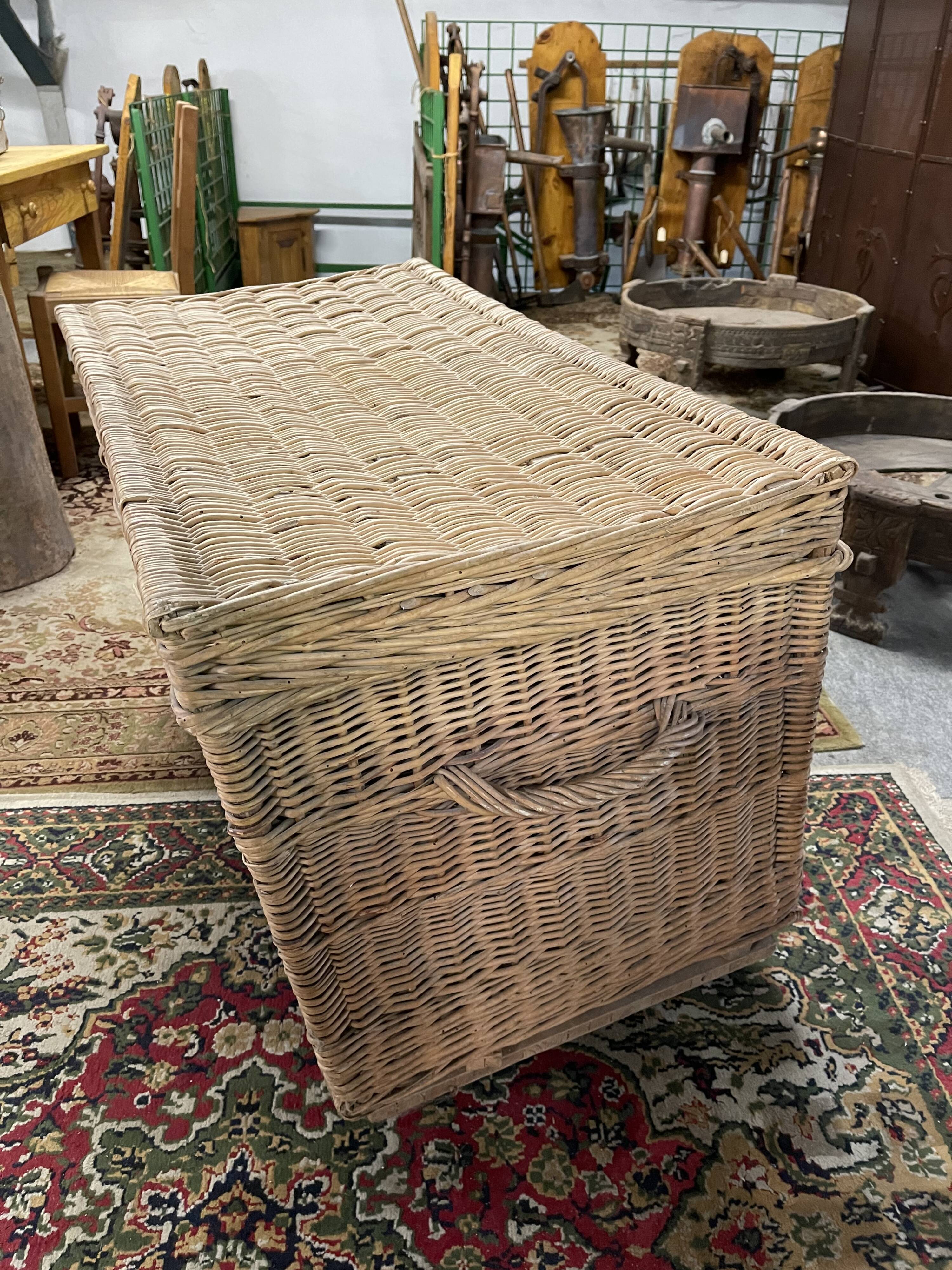 Antique wicker trunk