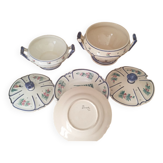 Service plates & porcelain tureen Quimper