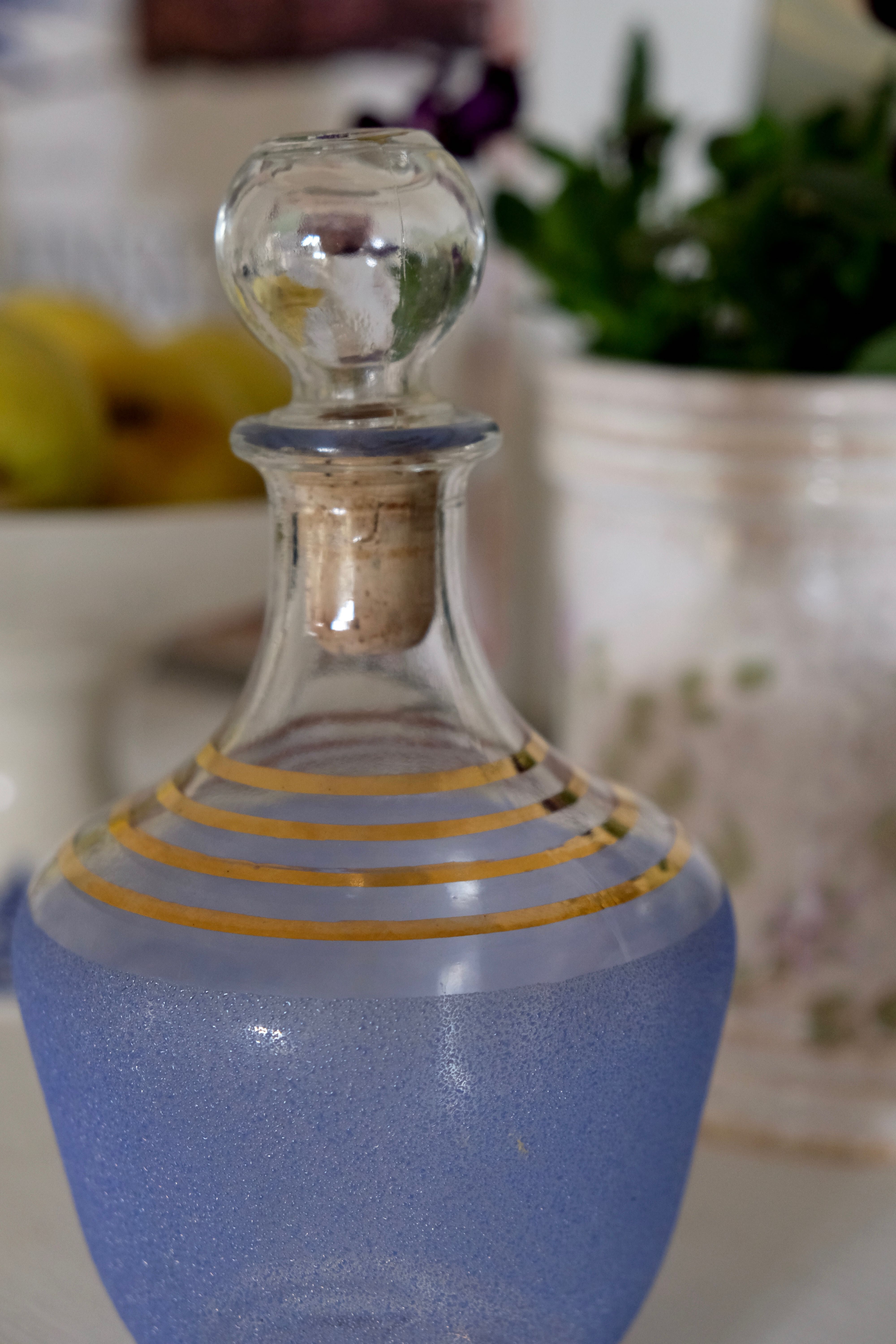 50s blue granite decanter