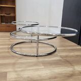 Glass and chrome coffee table