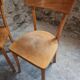 Set of 4 French bistro chairs, beech and plywood, 1960s, mid-century dining chairs.