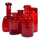 Collection of five rare red vases by Erik Hoglund, Sweden, 1960s.