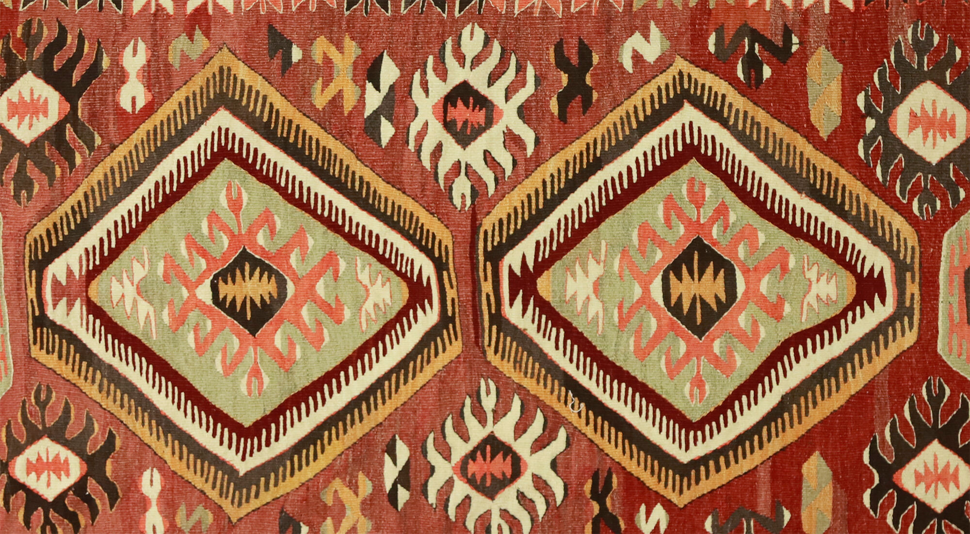 Anatolian handmade kilim rug 260 cm x 97 cm