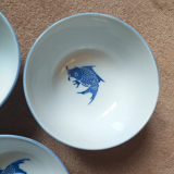 3 Chinese porcelain carp bowls
