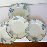 4 flat ironstone plates from St Amand