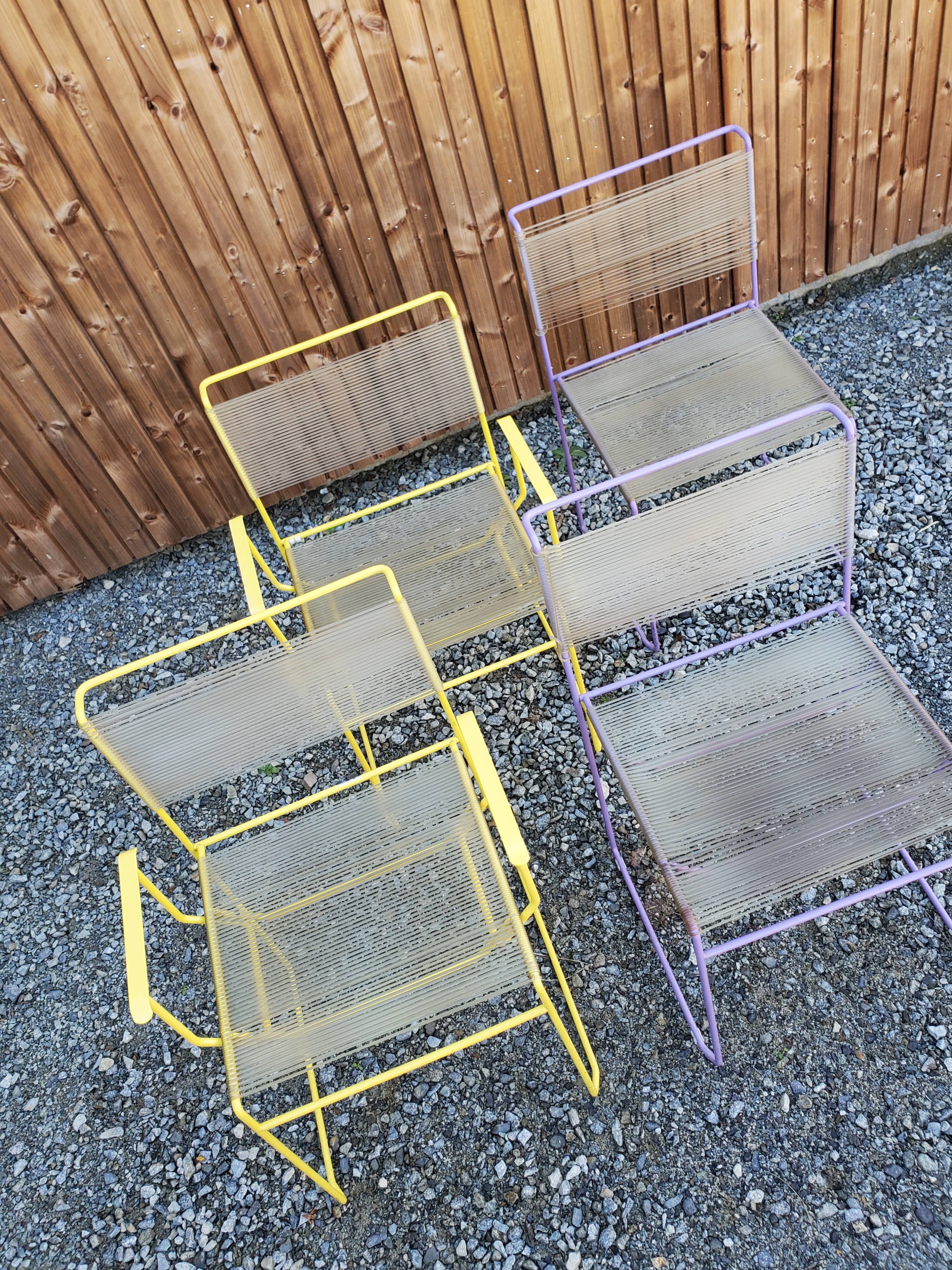 Set of 4 vintage Spaghetti FlyLine chairs
