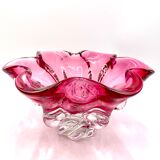 Pink bowl by J. Hospodka, Chribska Sklarna, Czechoslovakia, 1960s/70s.