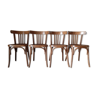 Lot de quatre anciennes chaises bistrot